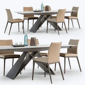 Cattelan italia arcadia couture chair premier table
